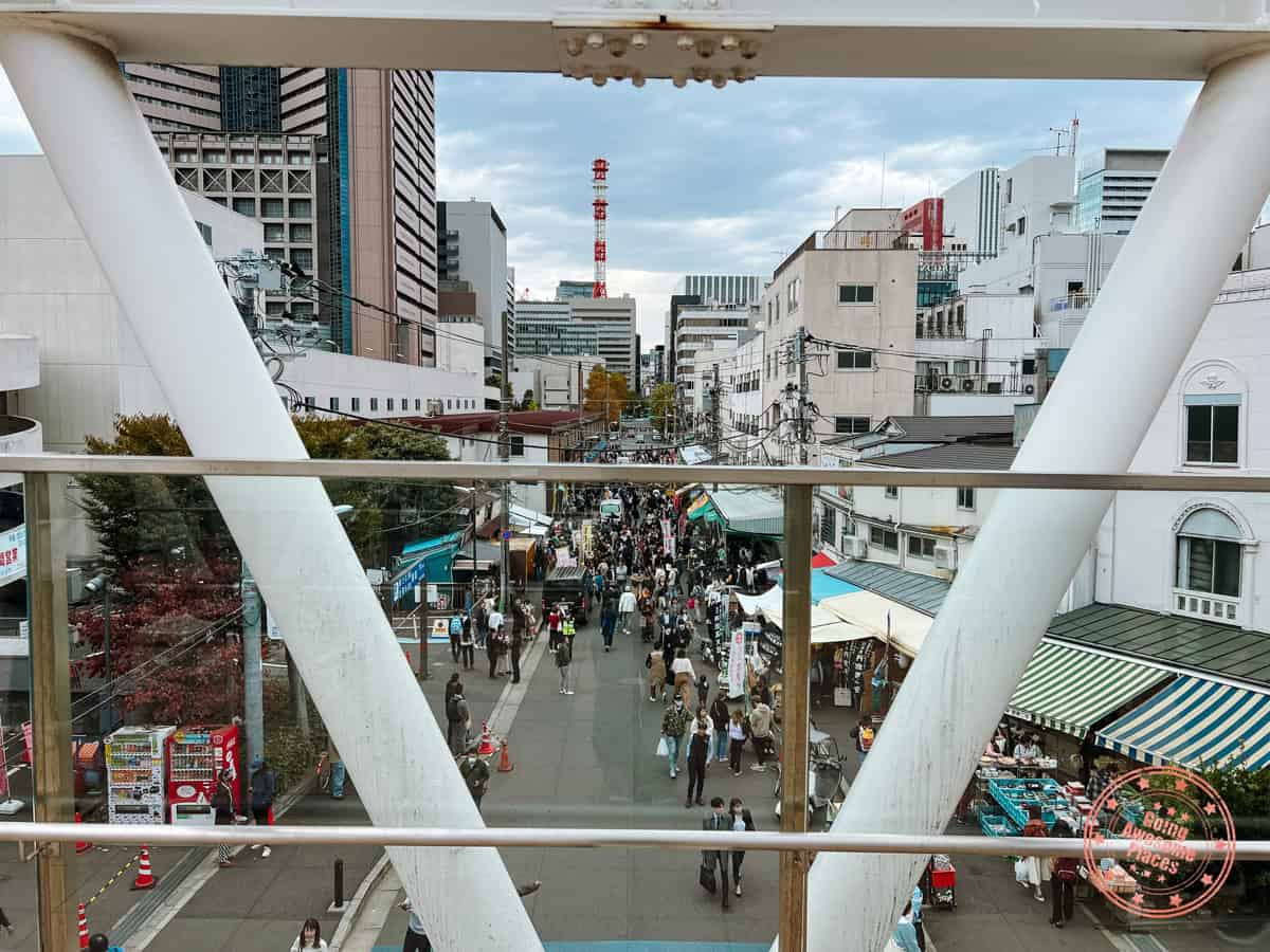 10 Day Japan Itinerary For First Timers - Modern Golden Route tsukiji fish market view from bridge in tokyo