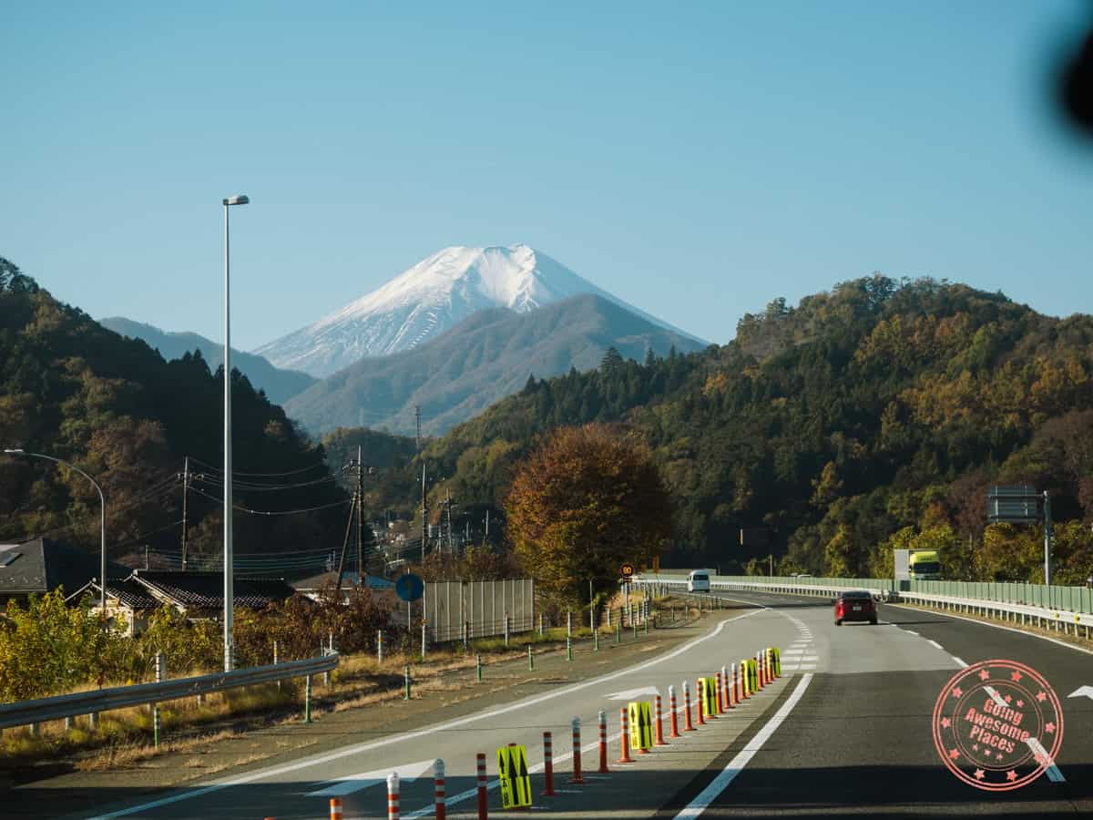 10 Day Japan Itinerary For First Timers - Modern Golden Route view of mt fuji from the kawaguchiko highway bus service