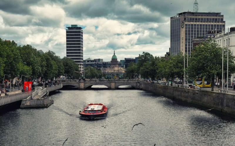 view of river liffey through dublin