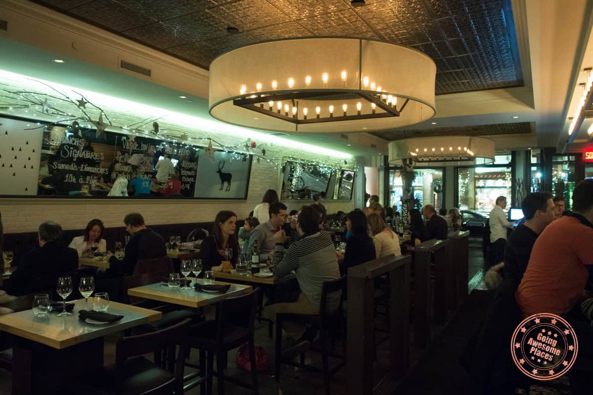 inside quebec city restaurant