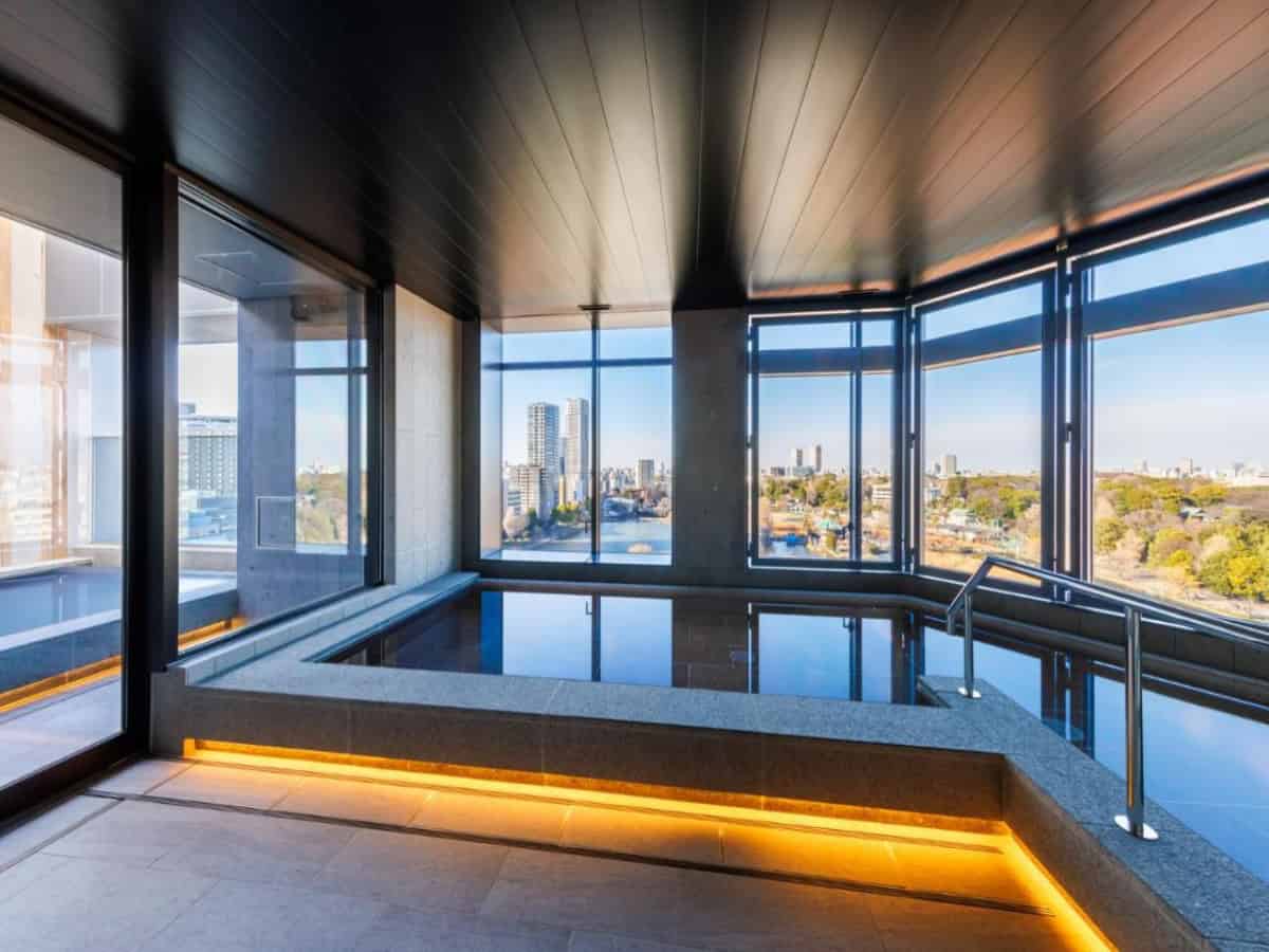 indoor pool with a view at &here tokyo ueno