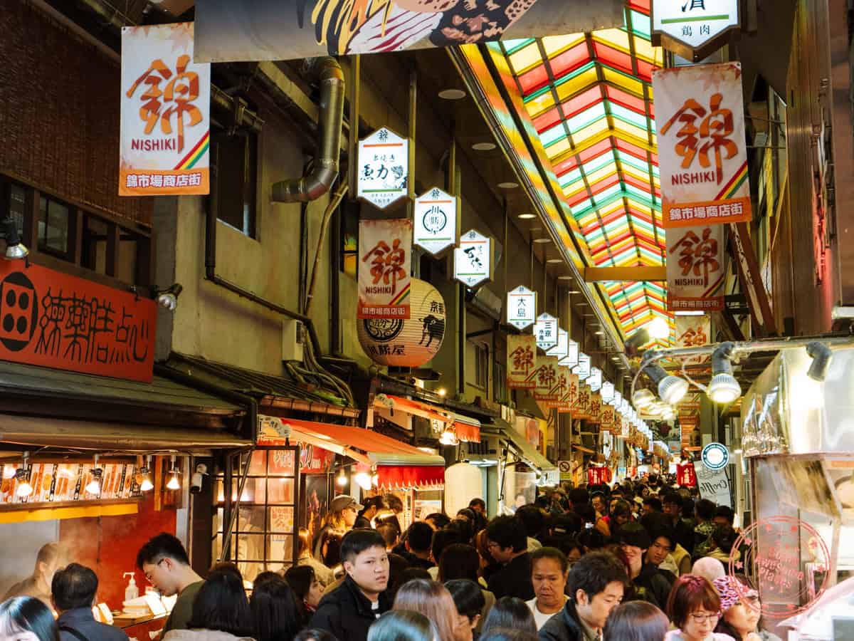 crowd searching through the nikishi market
