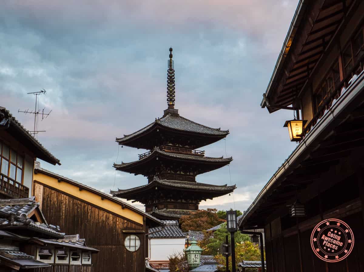 distant view of the yasaka pagoda