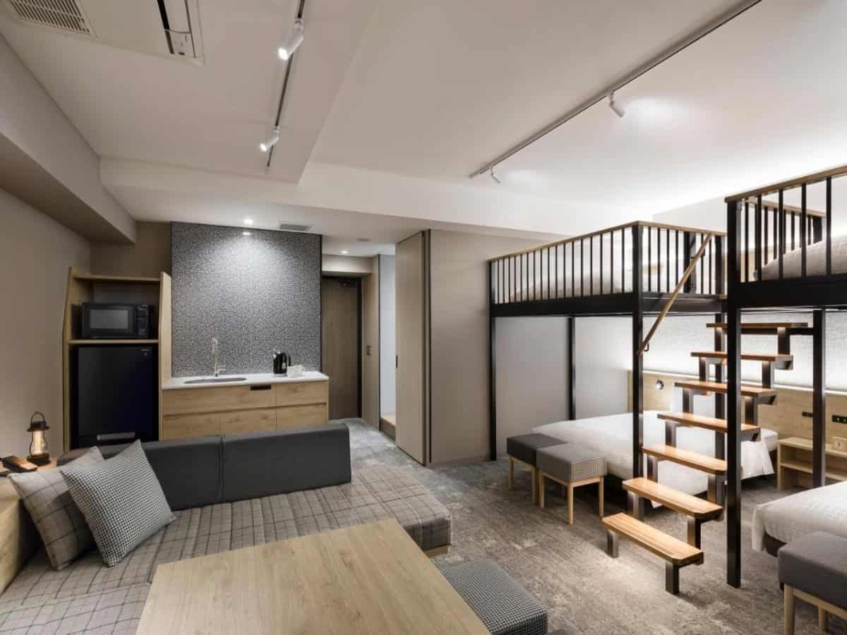 family room with bunk beds at tokyu stay shibuya