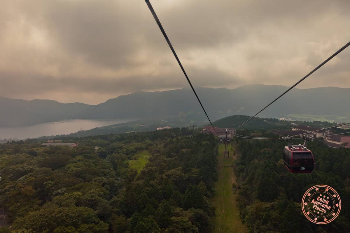 gondola moving along hakone ropeway