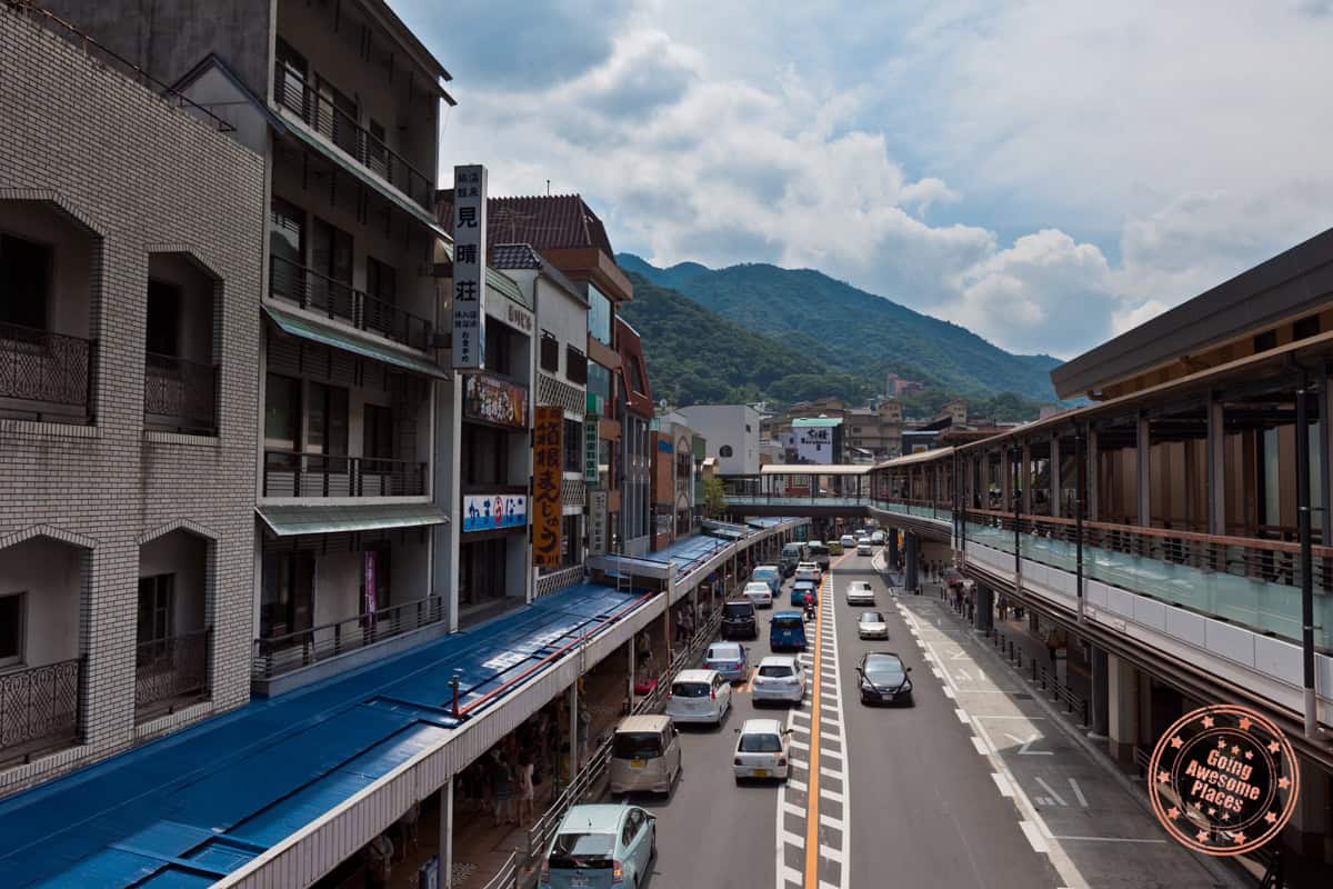 busy street in hakone