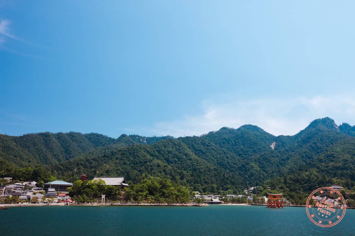 view of miyajima island from water