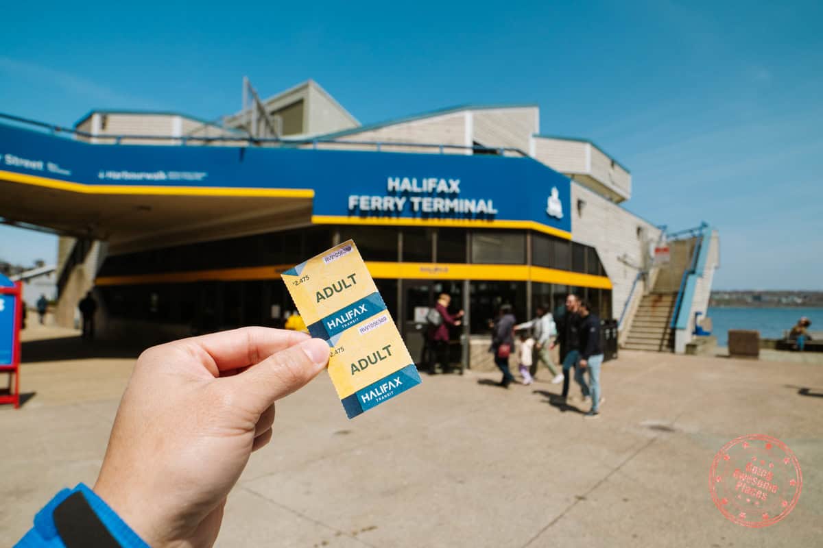 halifax ferry terminal with ticket