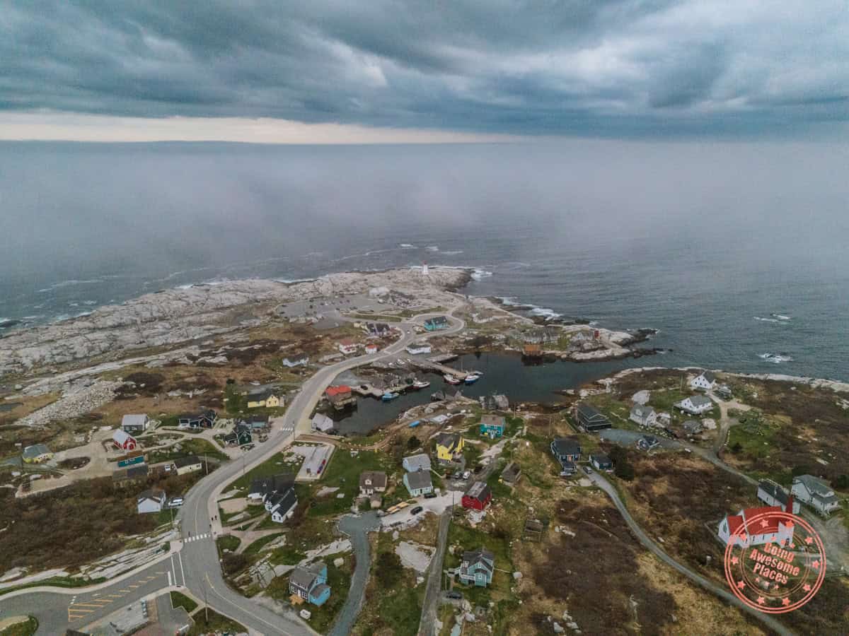 peggy's cove community aerial