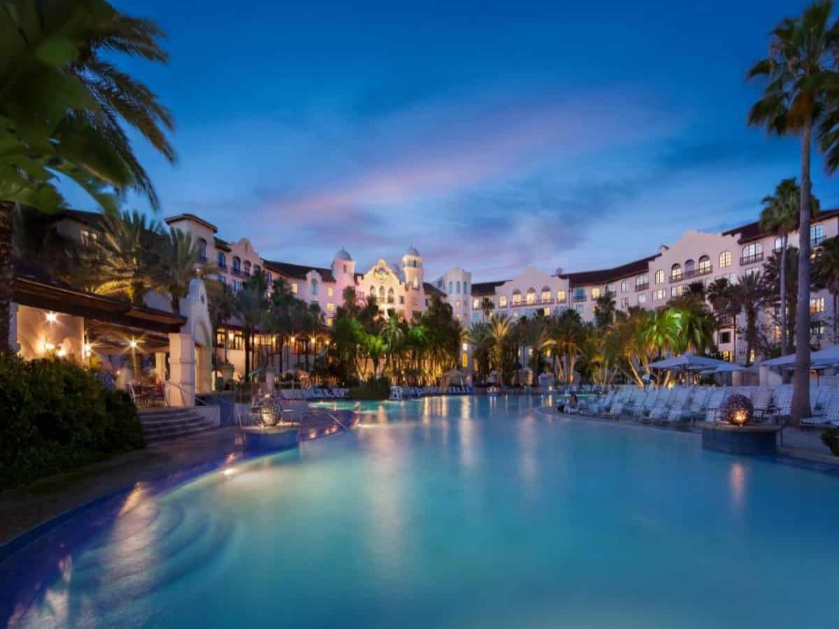 large outdoor pool at the back of universal hard rock hotel